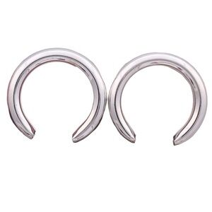 Large thick silver crescent 🌙 moon hoop earrings